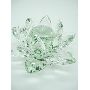 Flor De Lótus De Cristal Transparente Verde 10cm