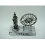 Miniatura Roda Gigante Big Ben Londres Prata Enfeite Luxo