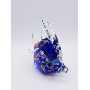 Enfeite Peixe De Vidro Decoração 12x14cm Murano Azul