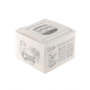 Box | Embalagem para Hambúrguer Gourmet PEQUENO BRANCO E PRETO