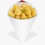 Cone | Embalagem para Batata Frita e Porções BRANCO MÉDIO - 100 unidades