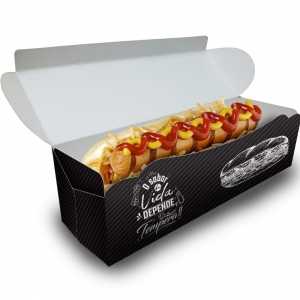 Delivery | Embalagem para Hot Dog 20cm PRETO