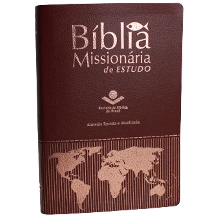 Bíblia Missionária de Estudo | RA | Couro Vinho