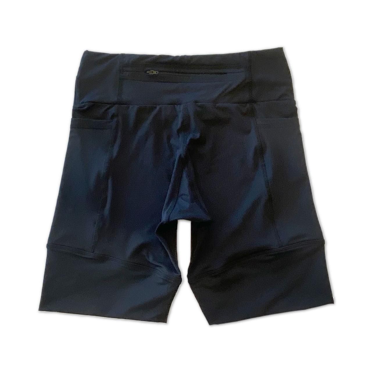 Bermuda de compressão masculina - unissex 1500 bolsos quadrados em bodytex preto