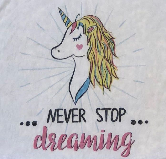Regata devorê unicórnio - Never stop dreaming