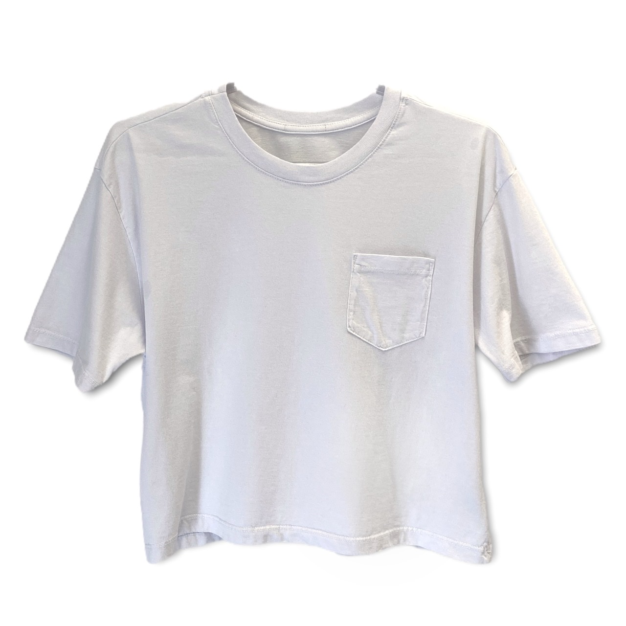 T-Shirt Cropped com bolsinho branca