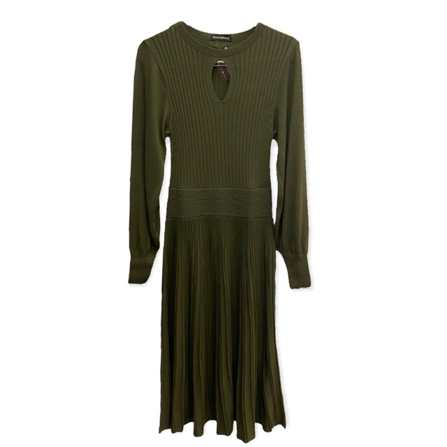Vestido Francesca Verde Militar em tricot