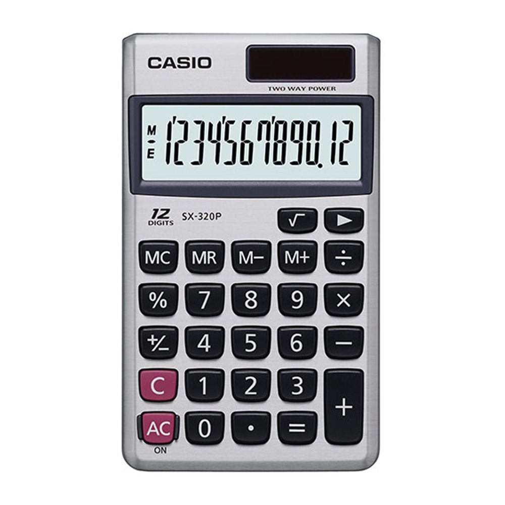 Calculadora Casio SX-320P 12 dígitos Solar Prata