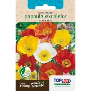 Sementes de Papoula Excelsior Sortida 100mg - Topseed Linha Tradicional Flores