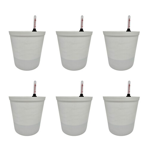 Kit 6 Vasos Autoirrigáveis Plantei Branco Fosco - Foto 0