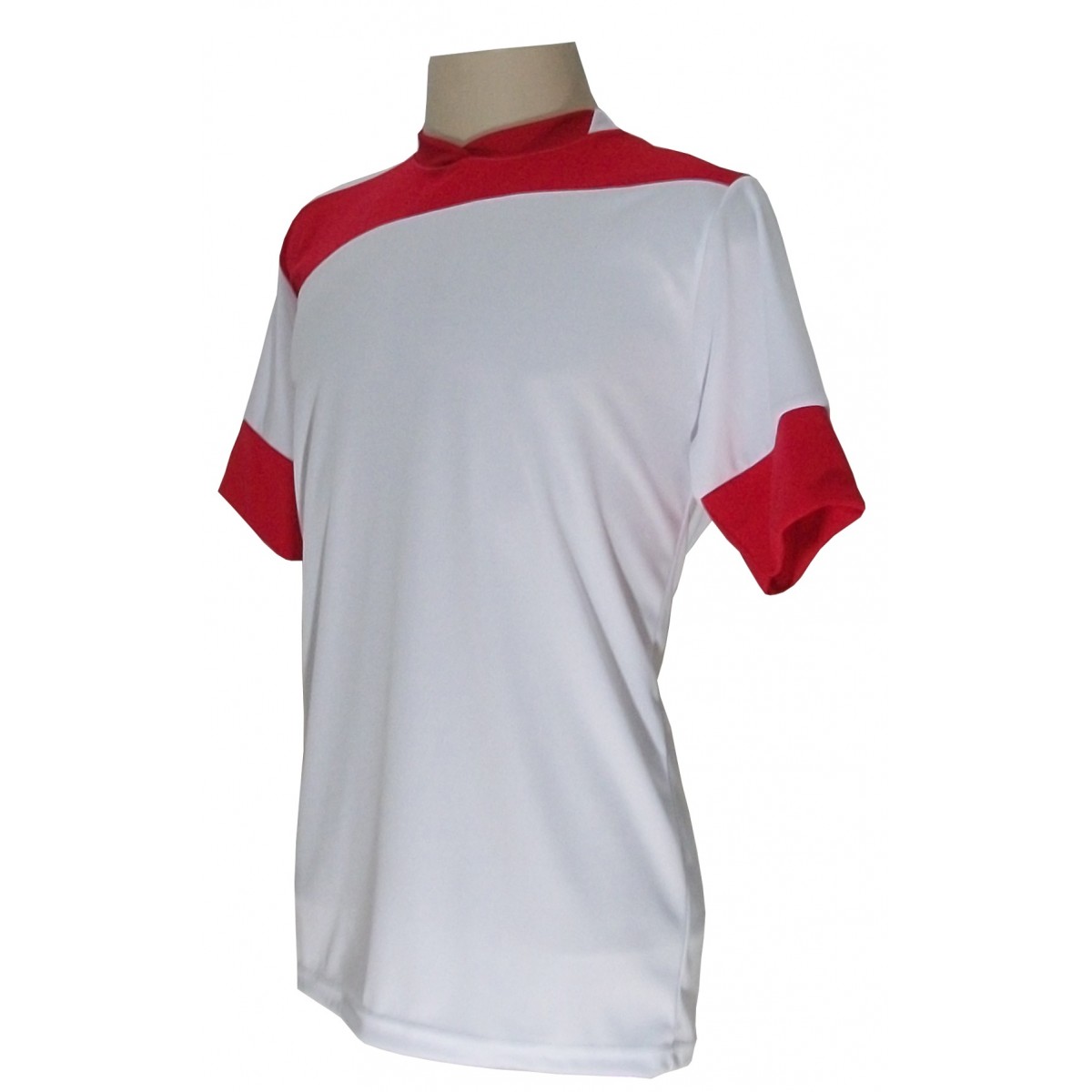 Jogo de Camisa com 14 unidades modelo Sporting Branco/Vermelho + Brindes