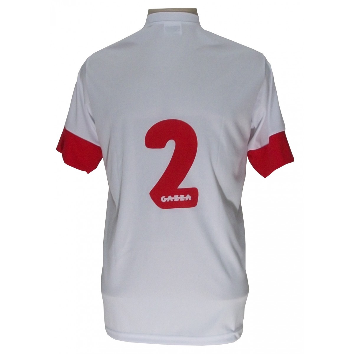 Uniforme Esportivo com 14 camisas modelo Sporting Branco/Vermelho + 14 calções modelo Madrid Branco + Brindes