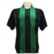 Jogo de Camisa com 12 unidades modelo Milan Preto/Verde