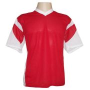 Jogo de Camisa Promocional com 12 Peças Numeradas Modelo Attack Vermelho/Branco
