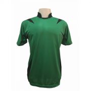Jogo de Camisa com 14 unidades modelo Palermo Verde/Preto + Brindes