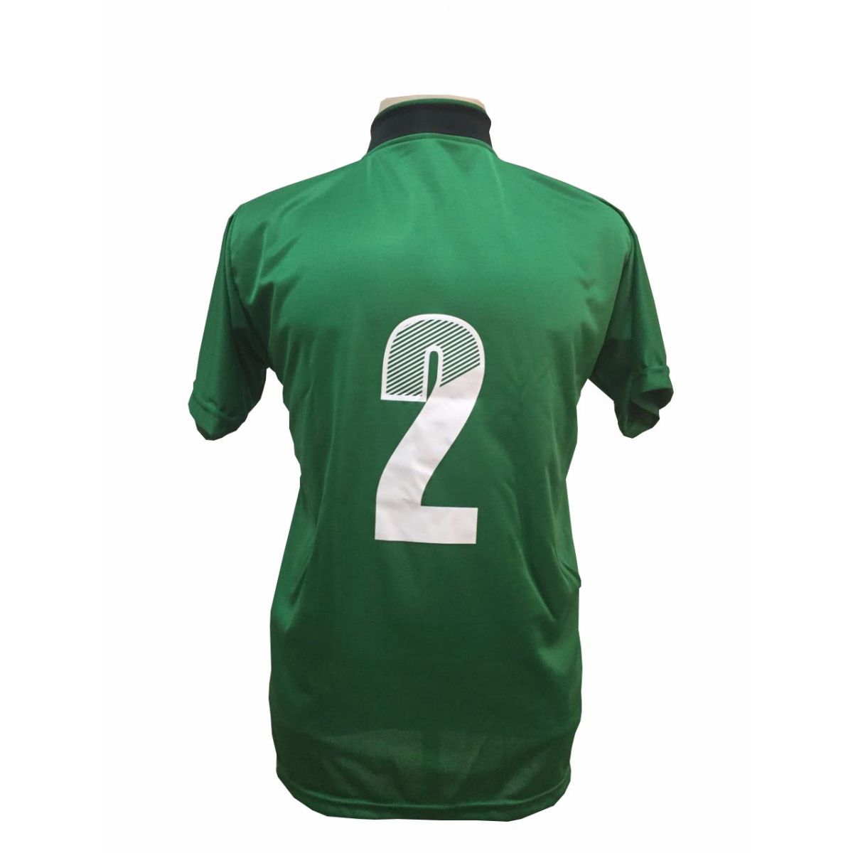 Uniforme Esportivo com 14 camisas modelo Palermo Verde/Preto + 14 calções modelo Madrid + 1 Goleiro + Brindes