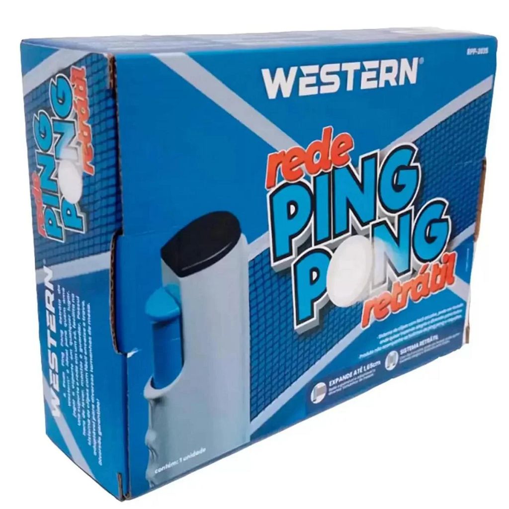 Rede Retrátil Tênis de Mesa/Ping Pong - Western