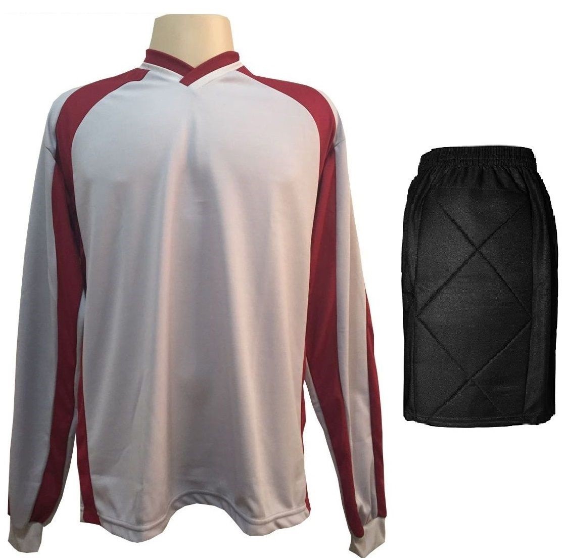 Uniforme Esportivo com 20 camisas modelo Milan Celeste/Branco + 20 calções modelo Copa + 1 Goleiro + Brindes