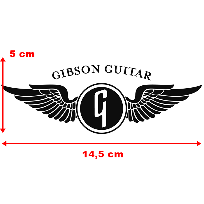 Adesivo Gibson Guitar Ploter Preto - Unidade