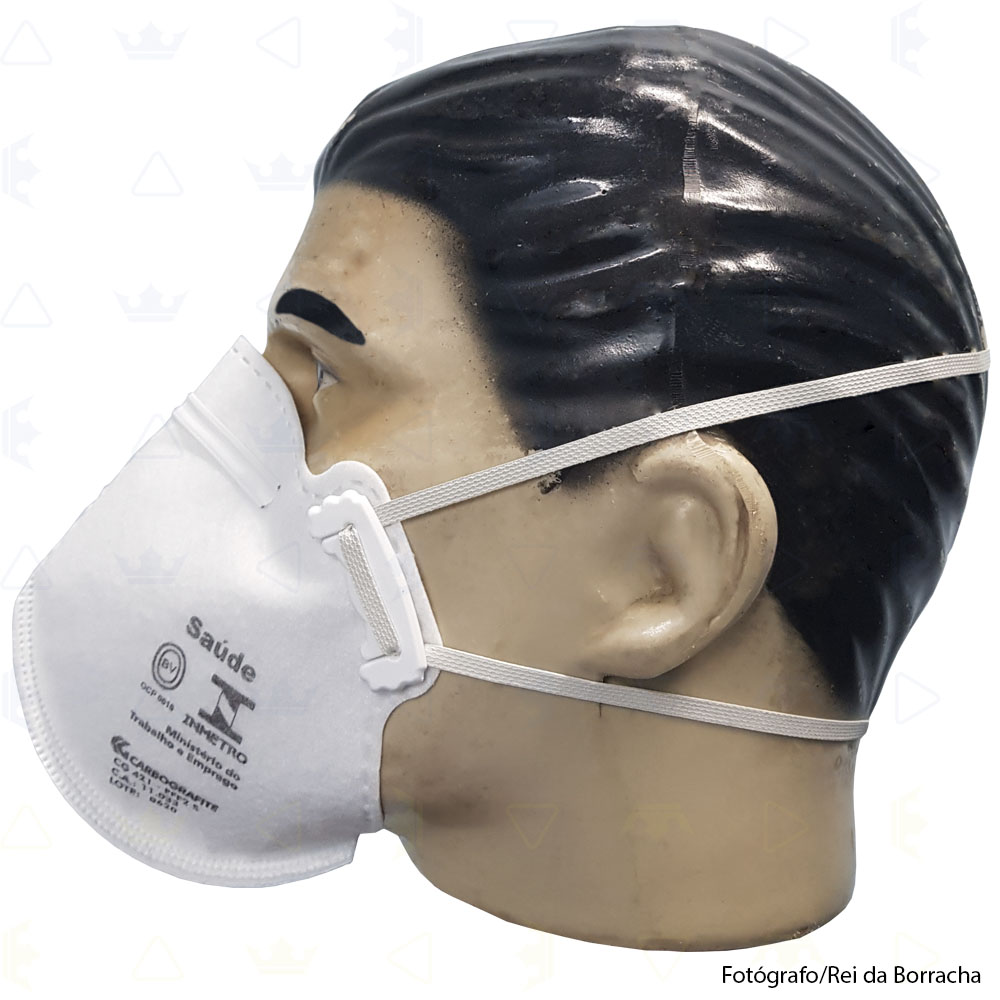 Máscara Respiratória Descartável Classe PFF2 S (N95) Branca Carbografite - Rei da Borracha
