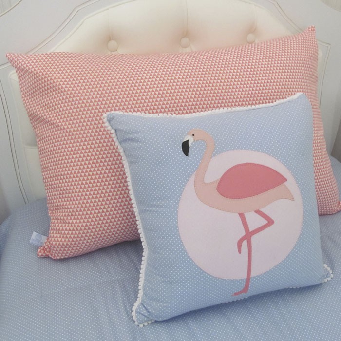 Kit cama de solteiro flamingo 3 peças