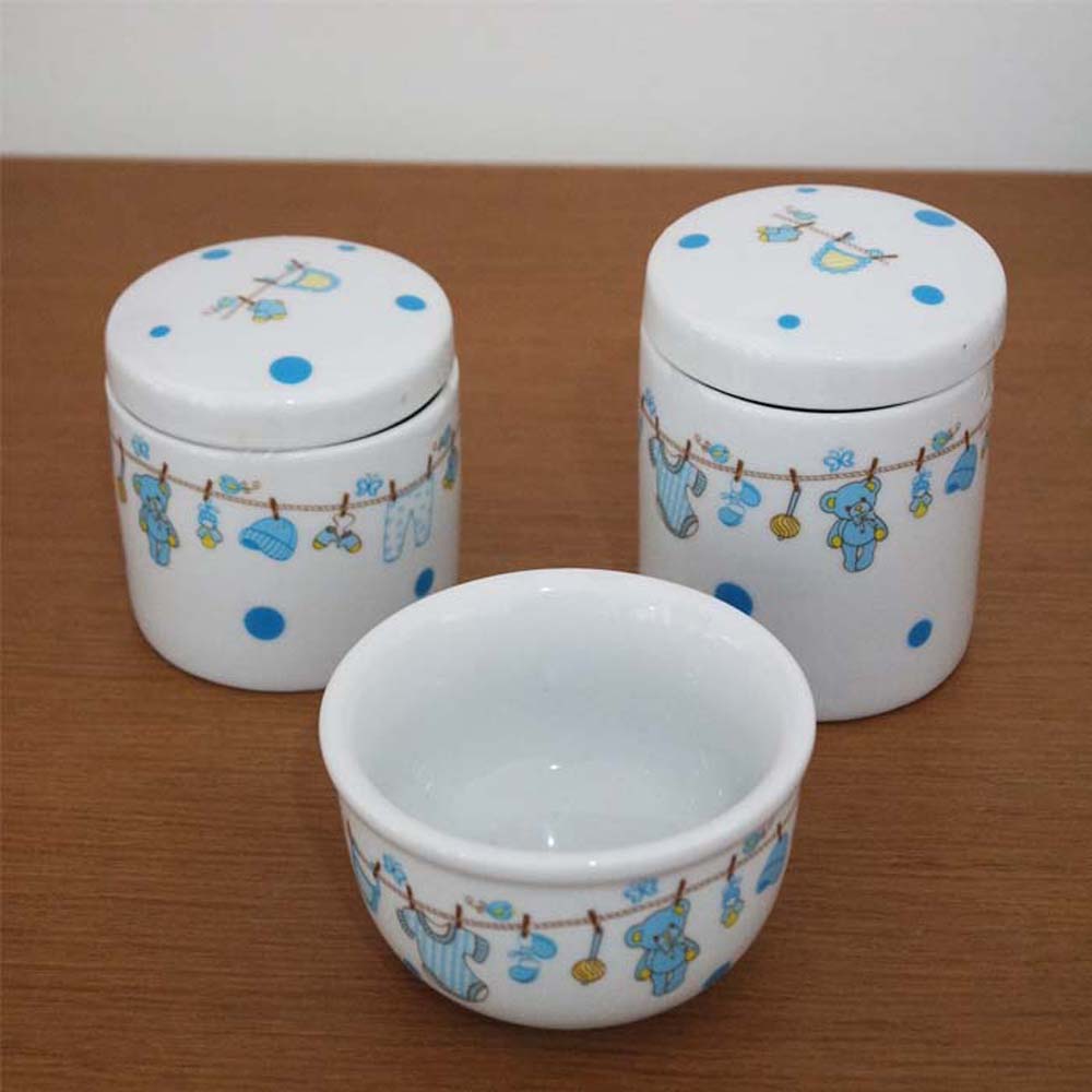 Kit de higiene Porcelana Urso Varal 3 peças