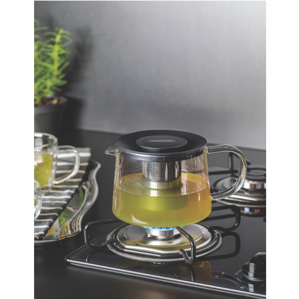 Bule para Chá em Vidro e Aço Inox com Infusor 900 ml Tramontina 61762/090