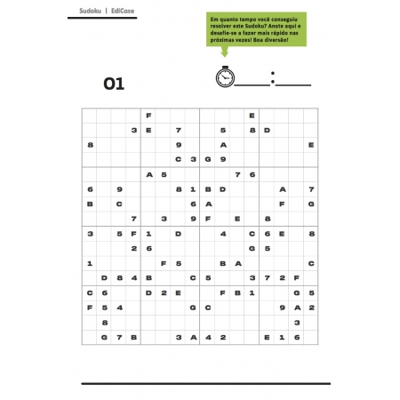 Kit 2 Livros Sudoku - Letras e Números Ed.03 Nível: Muito Difícil 16x16 1 jogo por página