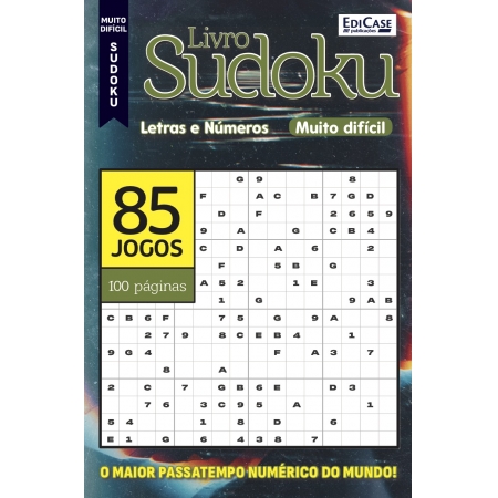 Livro Sudoku Ed. 26 - Muito Difícil - Só Super Desafio - Com Letras e Números  85 Jogos