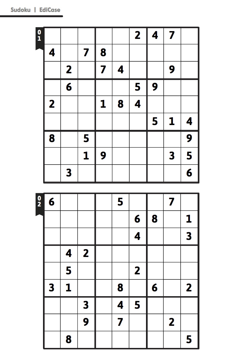 Livro Sudoku Ed. 22 - Médio/Difícil - Só Jogos 9x9 - 2 jogos por página