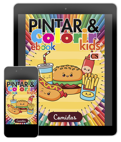 Pintar e Colorir Kids Ed. 44 - Comidas - PRODUTO DIGITAL (PDF)