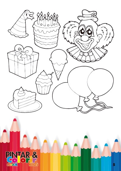 Pintar e Colorir Kids Ed. 47 - Feliz Aniversário - PRODUTO DIGITAL (PDF)