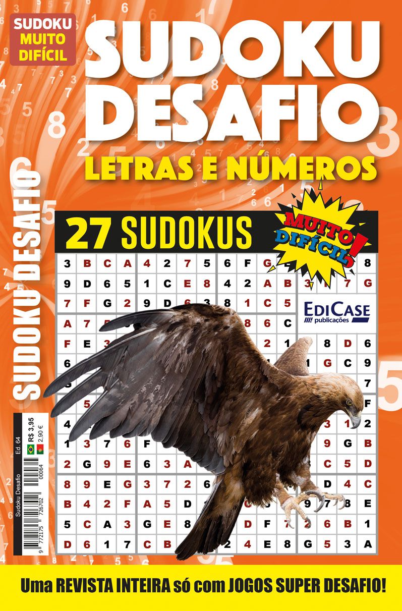 Sudoku Desafio Ed. 64 - Muito Difícil - Só Super Desafio - Com Letras e Números