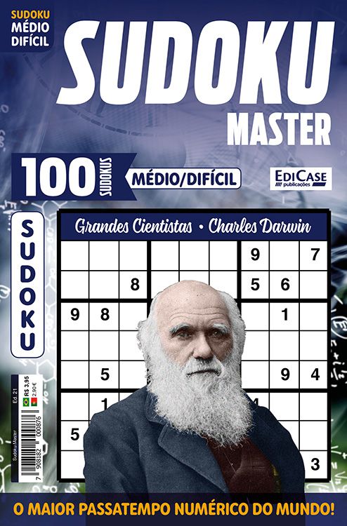 Sudoku Master Ed. 21 - Médio/Difícil - Só jogos 9x9 - Grandes Cientistas - Charles Darwin