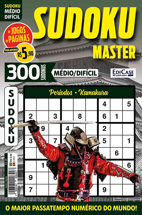 Sudoku Master Ed. 28 - Médio/Difícil - Só jogos 9x9 - Períodos - Kamakura