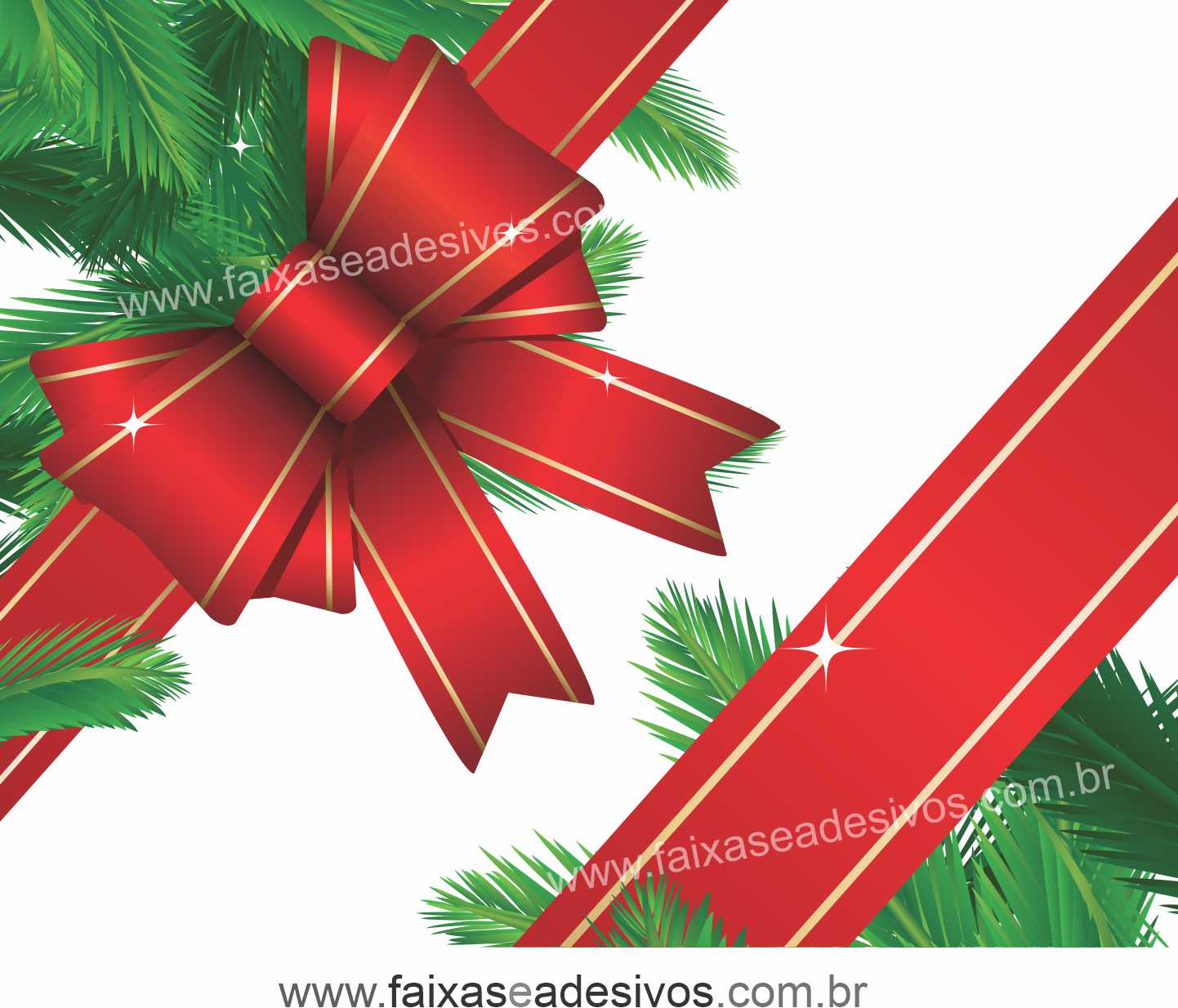 0192 - Adesivo Natal Laço de Canto  - Fac Signs