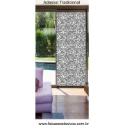 093 VD - Adesivo Decorativo para Vidro Arabesco Moderno Floral 210x70cm