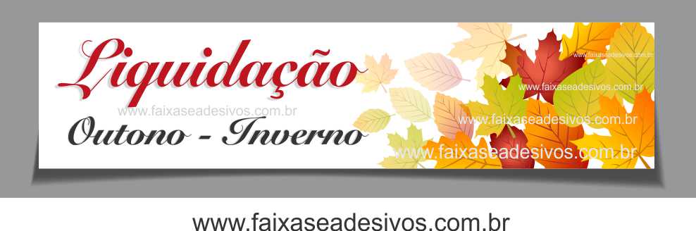 A626 - Adesivo Outono Inverno - Tarja folhas secas Kit 3 peças - Fac Signs