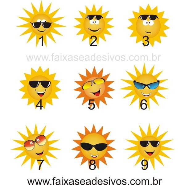 Sol com óculos 30x30cm - Fac Signs