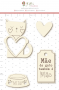 Enfeite Chipboard Branco Mãe de Gato também é Mãe  - Coleção Família para Sempre - Juju Scrapbook