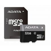 Cartão 32GB Micro SD com adaptador SD Velocidade Classe 10 AUSDH32GUICL10-RA1 - Adata 