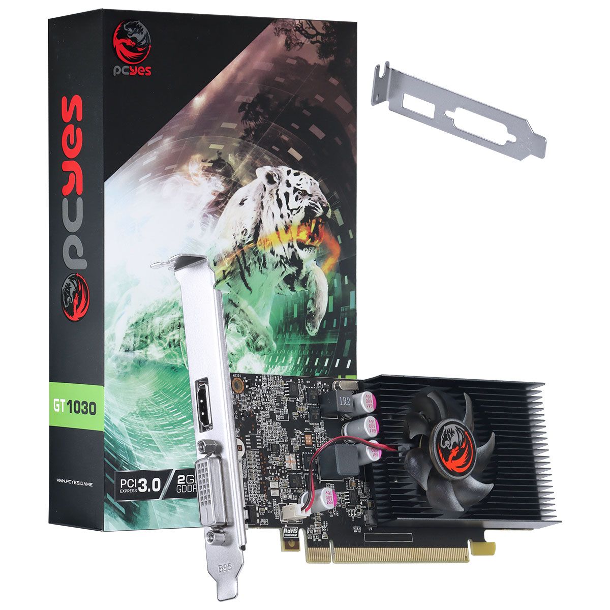 Placa de Video Nvidia GeForce GT 1030 2GB GDDR5 64 Bits Gaming Edition PA1030GT6402G5 - Pcyes