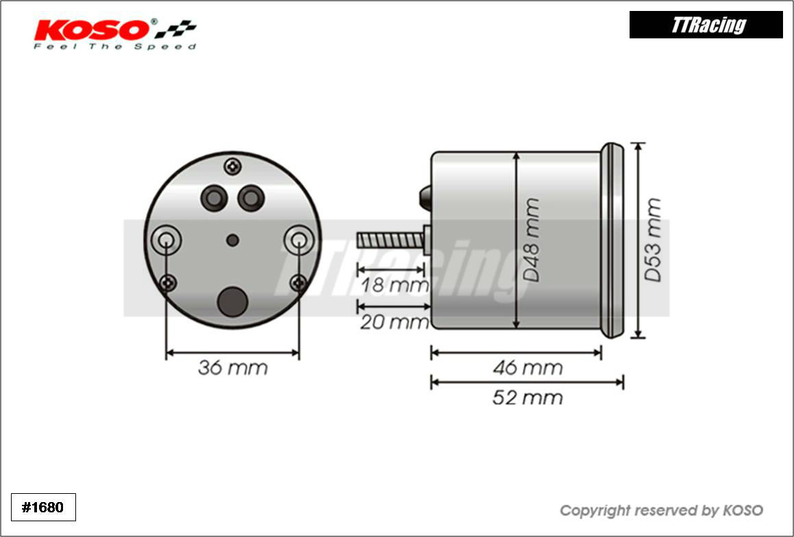Velocímetro KOSO 48mm 0 - 160 Km/H - T & T Soluções