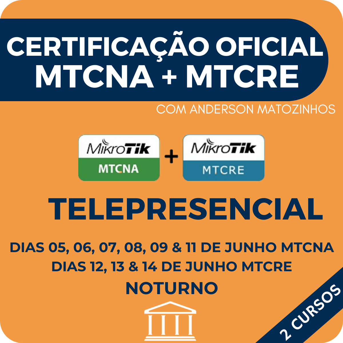 Combo Certificações Oficiais Mikrotik - MTCNA + MTCRE com Anderson Matozinhos - Telepresencial  - Voz e Dados Academy