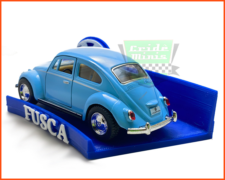 Fusca Sedan  Azul + Display Pistal - escala 1/32