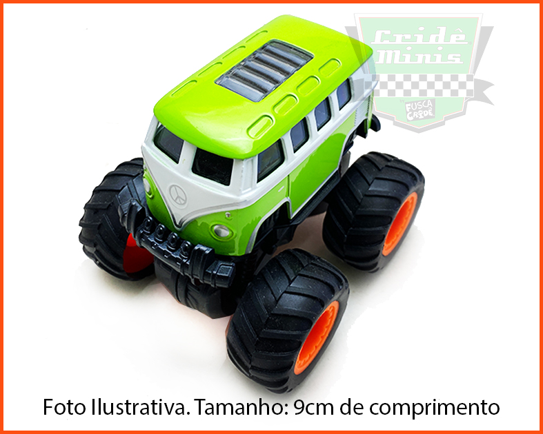 Kombi Monster Truck Fricção 4x4 Gira 360 graus