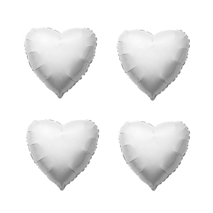 Balão de Coração Branco Metalizado - 18 Polegadas
