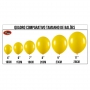Balão de Látex Metalizado Amarelo - 7 Polegadas - 50 Unidades