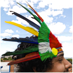 Cocar Indígena de Carnaval Colorido de Penas para Fantasias