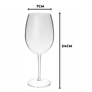 Taça de Vinho Acrílico Transparente Roma Curves 600mL